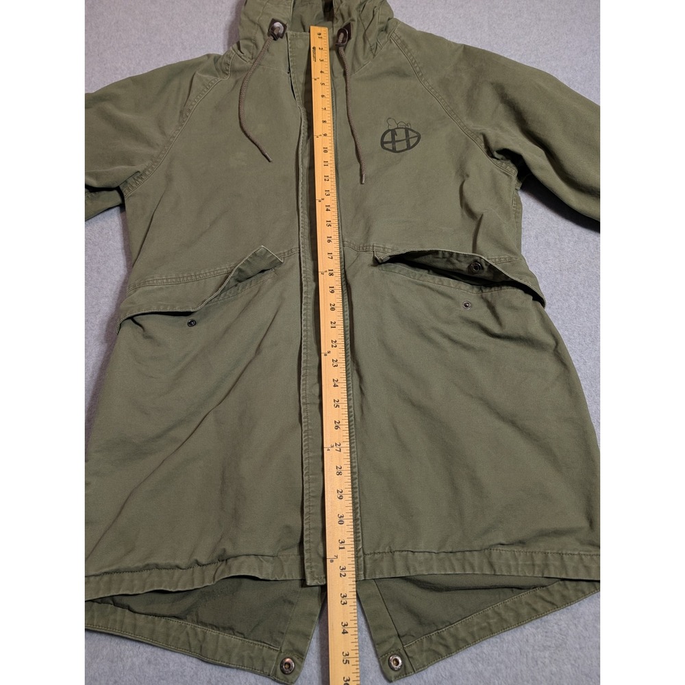 HUF x Peanuts Snoopy Fishtail Parka Jacket Olive Green Mens Large - Picture 6 of 16